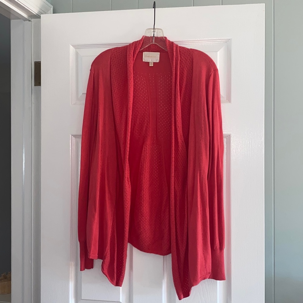 Skies are Blue Lightweight Coral Cardigan Sweater